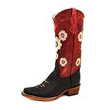  Botas Camperas, Punta Cuadrada (Rojo, 41)