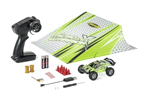 Carson 500404279 1:32 Micro X-Warrior 2.0 2.4G RTR Grün, RC Spielzeug mit Funktionen, RC Fahrzeug mit Rampe, 100% komplettes Set, RC Spielzeug