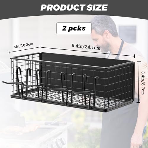 Image of 2 Pack Magnetic Storage Bin for Traeger Smoker Grills, Outdoor Smoker Accessories for Traeger Pro 575, Pro 780, Pro Series 22, Pro Series 34, Ironwood 650, Ironwood 885