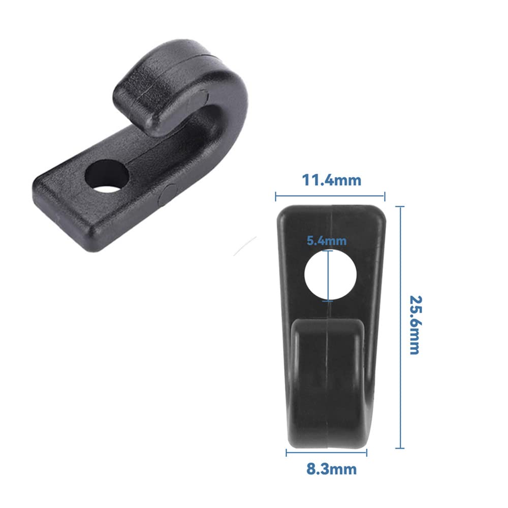 Ganci di Ancoraggio,30 Pcs J Forma Nylon Nero Ancoraggio Ganci,Multi Purpose Durevole Ad Alta Resistenza Clip Nylon Nero Gancio di Ancoraggio per Barca Canoa Bungee