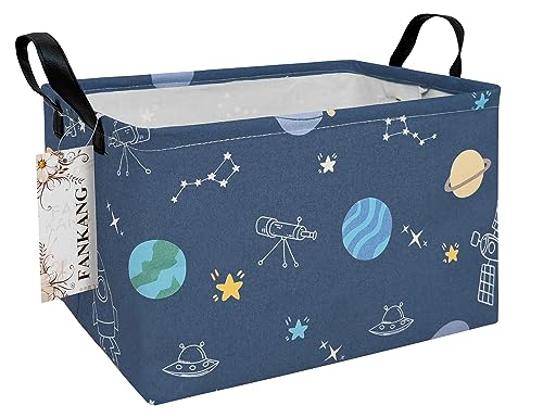 FANKANG Storage Bins, Nursery Hamper Canvas Laundry Basket Foldable with Waterproof PE Coating Large Storage Baskets for Kids Boys and Girls, Office,...