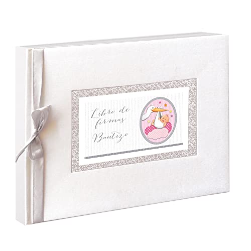 Libro de firmas Bautizo niña- Medidas: 27,5 x 23 cm. Libro de visitas, recuerdo bautizo, álbum...