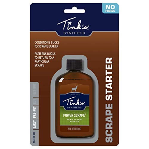 Tink's Power Scrape Starter | 4 Oz Bottle | Hunting Accessories, Mock Scrape Starter For Natural Or Mock Scrapes | Invader Synthetic Buck Scent Lure, Deer Scents + Attractants For Breeding Season, Brown #TOP4