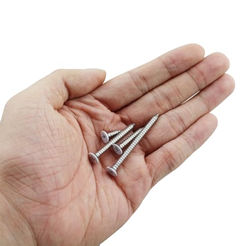 Juego de tornillos autorroscantes planos 80 piezas acero inoxidable miniatura 5