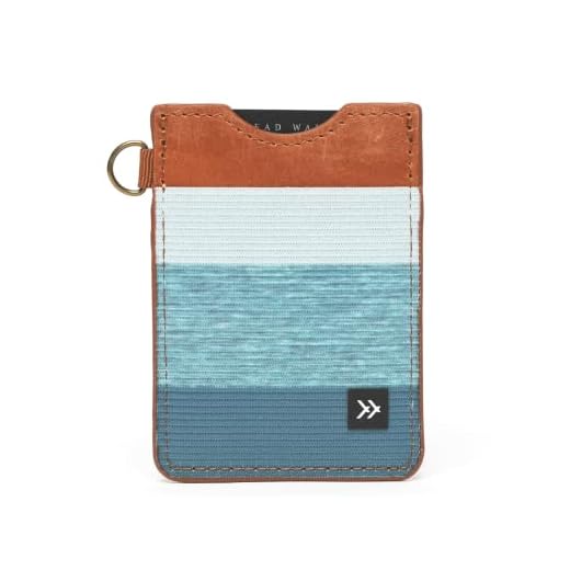 Slim Minimalist Elastic & Leather Vertical Wallet with RFID for Men & Women | Small Credit Card Holder for Front Pocket (Swell)