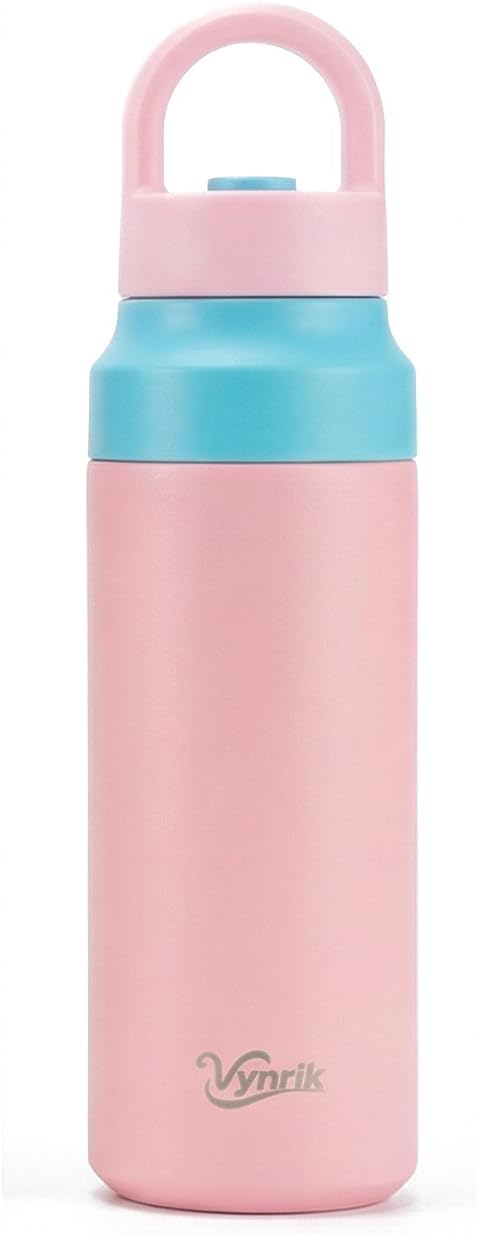 Pink Stainless Steel Water Bottle Insulated 20 oz Tumbler with Handle,Leak Proof Travel Bottles,Water Cup with Lids