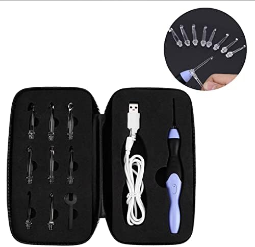 Blaihild LED Light Up Crochet Hook Set 9 Replaceable Tips 2.5-6.5mm Rechargeable Handle with USB Fast Charging 2 Brightness Modes for Knitting - 5