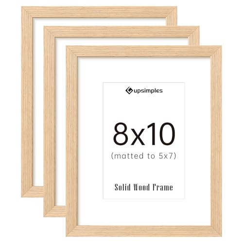 upsimples 8x10 Picture Frame Solid Wooden Nursery Wall Frames Set of 3