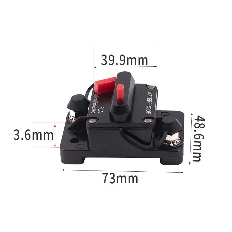 Car Self-Recovery Fuse Holder Switch High-Current Fuse Holder Solar Battery RV Yacht Circuit Breaker 100A 200A 300A(50A)
