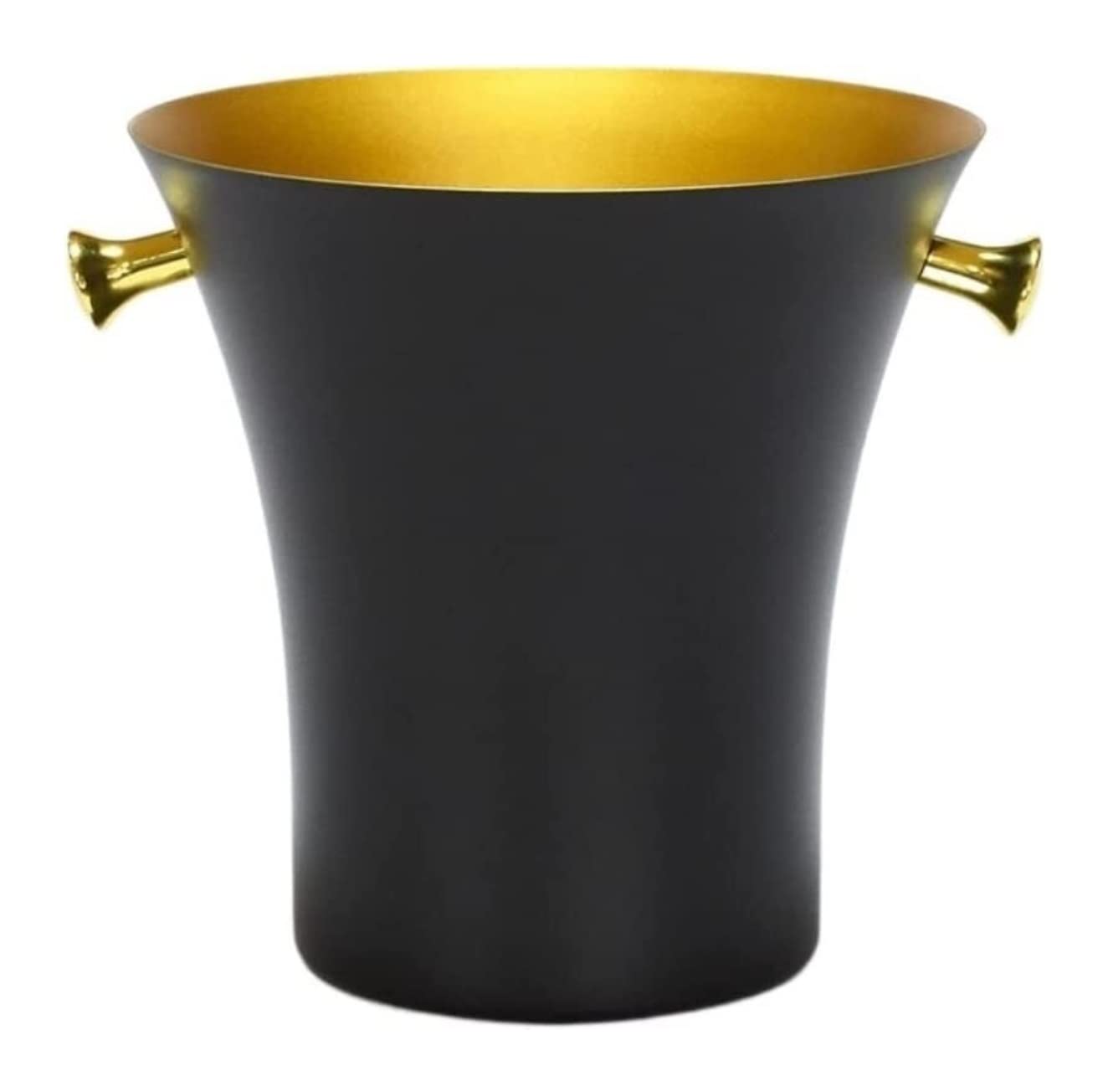 Cubo de Hielo Acero Inoxidable | Cubo multicolor de 21,8x21,8 cm for uso en fiestas al aire libre(Black)