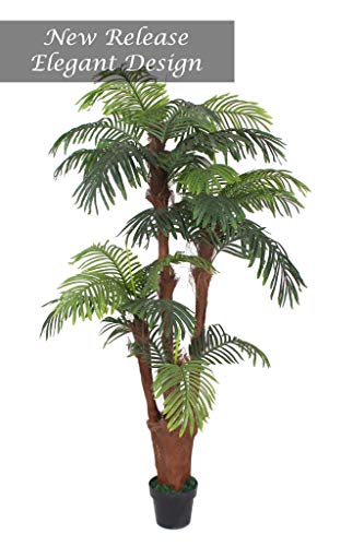 Amerique Gorgeous Tech, W Gorgeous & Unique 6 Feet Tropical Palm Tree Artificial Plant With Nursery Plastic Pot, Real Touch Technology, With Uv Protection, Super Quality, 6', Green #TOP15