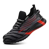 Yuhekun Baskets confortables et légères avec bout en acier pour travailleurs du bâtiment - Chaussures de sécurité Air Light, 45 EU, W004