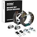 RIDEX 3859B0343 Bremsensatz Trommelbremse Bremsbacken Set mit Handbremshebel Hinten Kompatibel mit PEUGEOT 1007 KM, CITROËN C3 I Schrägheck FC, FN