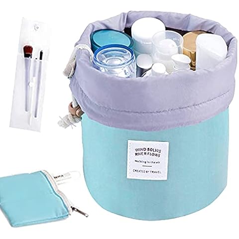 Large Makeup Bag for Women INVODA Travel Cosmetic Bags Portable Drawstring Makeup Bag with White Transparent Makeup Brush Bags Best Mothers Day Birthday Gifts for Women Lady Girl(Green) Cover