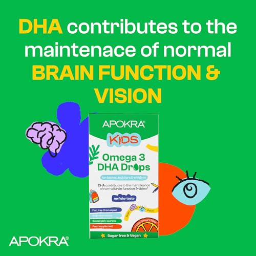 image for APOKRA Omega 3 Vegan DHA Drops for Kids - 50mL – Preservative Free a