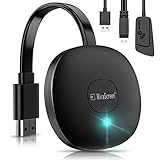 📺【Vom kleinen zum großen Bildschirm】 Dieser Wifi-Display-Dongle kann Bild, Audio, Video, Dokument und Spiel vom Smartphone / Laptop / Tablet / PC auf Großbildgeräte wie HDMI-Fernseher, Monitor und Projektor synchronisieren. Auch kompatibel mit 5G und 2.4G, gewährleisten sichere Signalübertragungsflüssigkeit und Stabilität.
