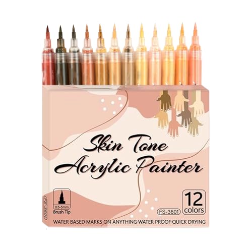 Marcadores de piel, bolígrafos acrílicos impermeables de 12 colores, juego de marcadores artísticos para colorear el cuerpo, para tela de madera, vidrio, bocetos, carnavales, cosplay, sesiones