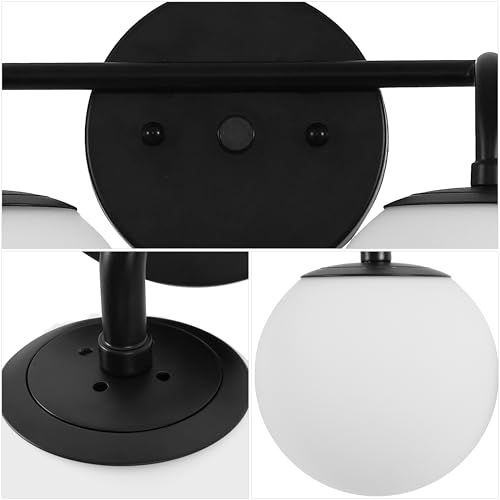 Image of JONATHAN Y Louis Parisian Globe 31 inch Vanity 4-Light, Black