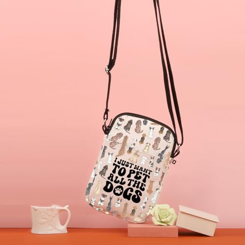 TSOTMO Cute Dog Paw Gift Dog Mon Gift I Just Want To Pet All The Dogs Crossbody Bag Dog Lover Gift for Women4