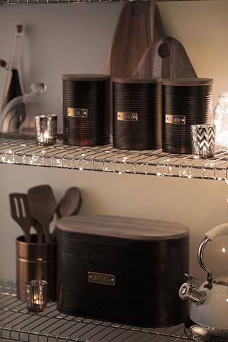 Foto von TYPHOON OTTO Kaffeedose luftdicht 1,4 L, Bambusdeckel und Silikondichtung, dekorativer Kaffeebohnen Behälter aus beschichtetem Stahl, Kaffee Aufbewahrungsdose für Kaffeebohnen, -pulver & Kaffeepads