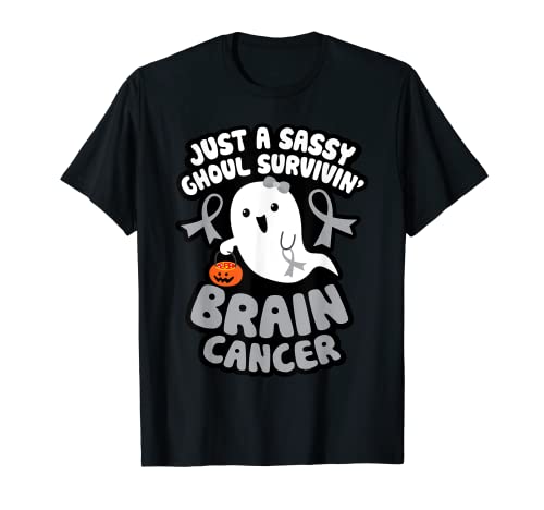 Descarado Ghoul Sobreviviendo Cáncer Cerebro Halloween Lindo Fantasma Camiseta