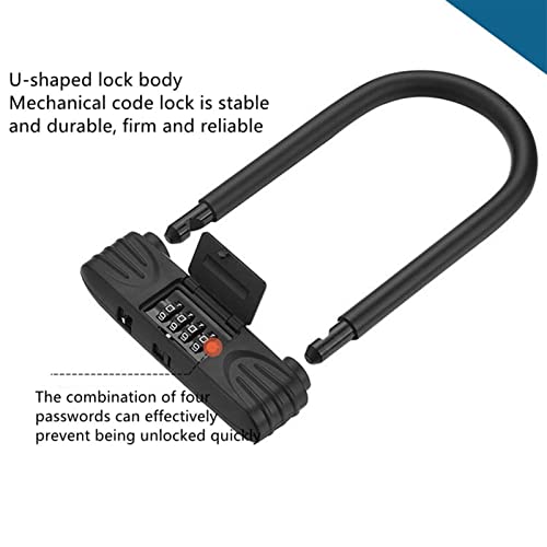 Kenrone Heavy Duty U Lock, 4 Digit Combination Password Bicycle Lock With U-Lock Shackle, Waterproof, No Key, Bike U Lock For Home, School, Travel #TOP2