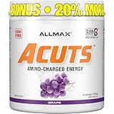 ALLMAX Nutrition - AMINOCUTS (A:CUTS) - Weight-Management BCAA (L-Carnitine + Taurine + Green Coffee) - Grape -dye free- 252 Gram - 36 Servings, 252-Gram