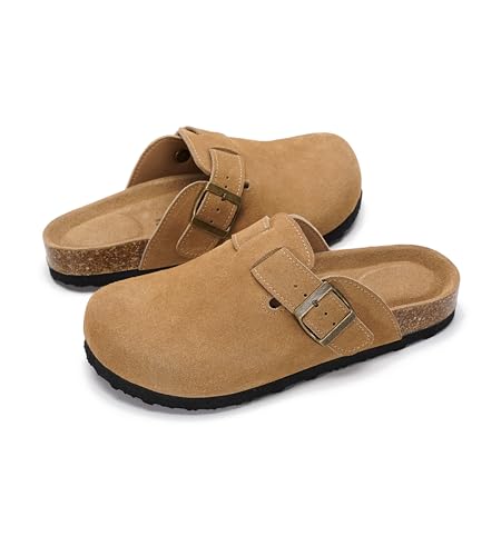 Image of Project Cloud 100% Genuine Leather Footbed Clogs for Women - Memory Foam Arch Support Slippers for Women - Trendy Slip-ons Women's Mules & Clogs Sandals