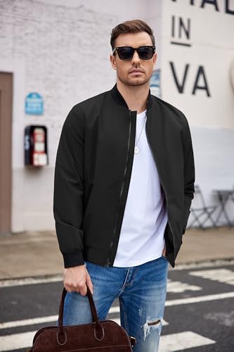 COOFANDY Men Bomber Jacket Lightweight Windbreaker Jackets Casual Softshell Flight Fashion Winter Fall Coat with Pocket4