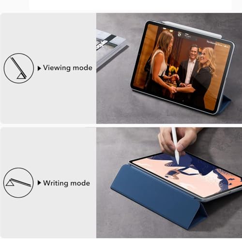 Image of LIRAMARK Case for Apple iPad Pro 11 inch 2022 /2021 /2020 4th /3rd Generation, Powerful Magnetic Case, Slim Trifold Stand, Supports Pencil Pro and Pencil (USB-C), Rebound Series - Blue