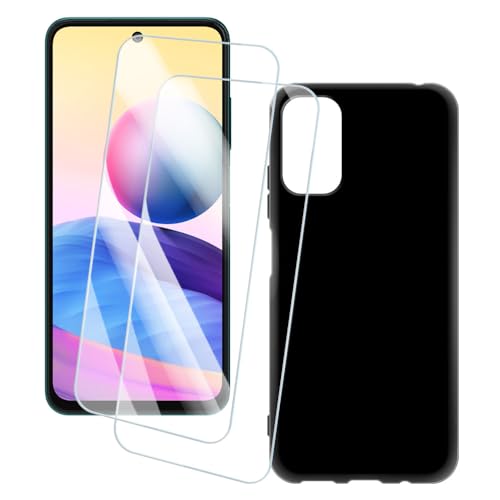OAGELIM 2�Z�b�g �X�N���[���v���e�N�^�[ + �P�[�X Xiaomi Poco M3 Pro 5G (6.5 �C���`) �Ƃ̌݊������� �A�[�e�B�X�e�B�b�N�J�X�^���v�����g�J�o�[�Ƌ����K���X�t�B���� �X�N���b�`�h�~ (��)