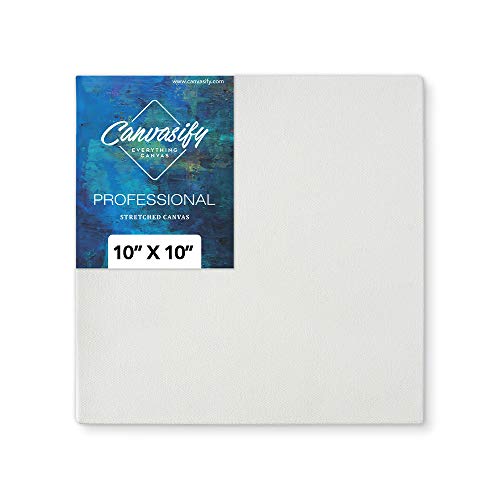 Image of Medium Grain Artist Stretched Canvas - All Sizes (10 inchx10 inch (Pack of 4))