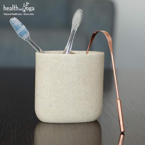 Image of HealthAndYoga Pure Copper Tongue Cleaner | Ayurvedic Tongue Scraper for Adults | Natural Oral Care for Bad Breath | qSwipe | Pack of 1