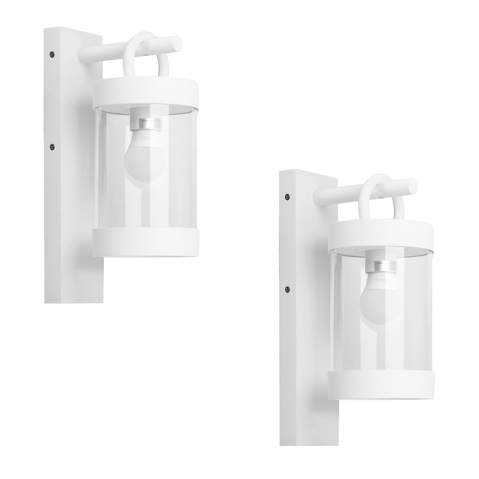 HELCEKOU Wall Light Outdoor Lantern with Dusk to Dawn Sensor E26 Bulb (Not Include) Mount Hang Lamp Sconce Lighting Photocell Lights for Porch Front Door Garden IP44 Waterproof Max 28W