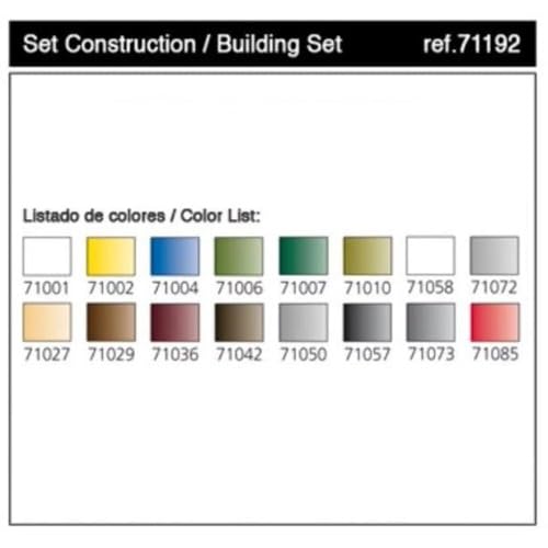 Vallejo Watercolor Building Set Model Air Paint, 17ml (Pack of 16), Blue