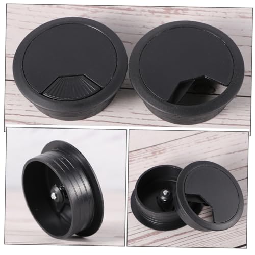 OUNONA 2pcs Tapas para Orificio de Cable de Escritorio para una Gestión Eficiente de Cables Organizadores Redondos para Escritorio de Computadora y Uso de Oficina Negro miniatura 6