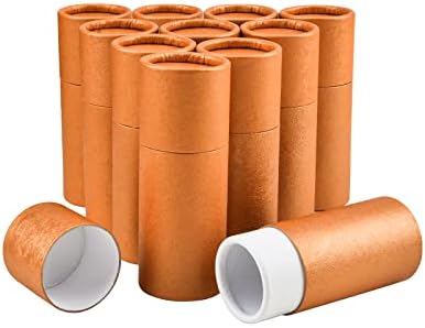 WANDIC Kraft Paperboard Tubes, 6Pcs Round Kraft Paper Containers for Tea Coffee Crafts Gift Packaging, Non-Push (100ml), Natural Color