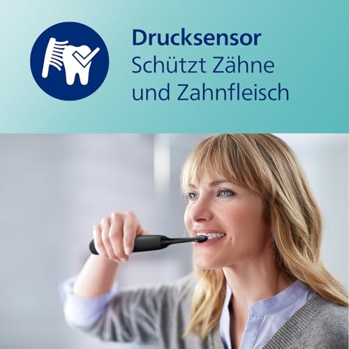 Philips Sonicare ProtectiveClean 4300 elektrische Zahnbürste, Schallzahnbürste mit zwei Intensitätsstufen, Drucksensor und Timer, Schwarz, Modell HX6800/87 – Bild 7
