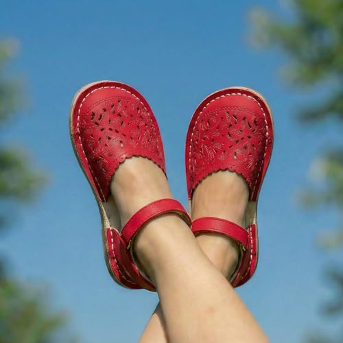 Image of THEE BRON Toddler Floral Cutout Closed Toe Sandals for Girls Breathable Summer Shoes