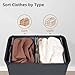 STORAGE MANIAC Double Laundry Hamper, 136L Laundry Sorter with Lid and Removable Bags, Clothes Hamper, Large 2 Section Clothes Basket with Handles for Small Space, Dorm, Closet, Bathroom, Black