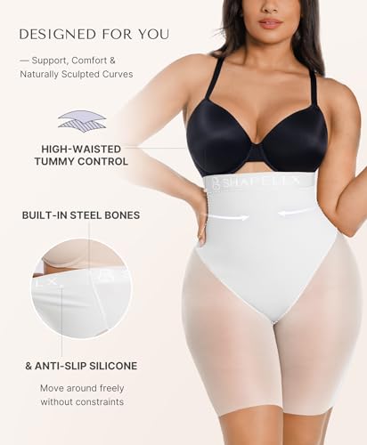 Image of SHAPELLX Butt Lifting Shapewear for Women Tummy Control Padded Shorts High Waisted Faja Body Shaper with Butt Pads
