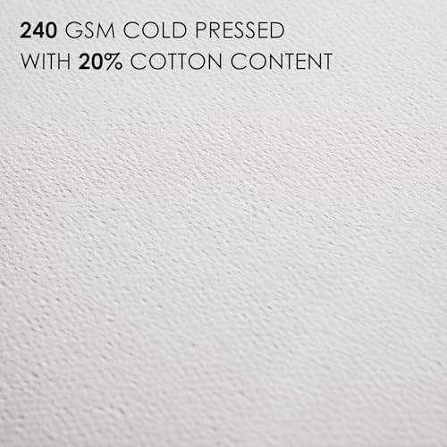 Image of myPAPERCLIP Pigmenta - A5 Watercolor Paper | 240 GSM, 24 Sheets, 20% Cotton | Cold-Pressed & Acid-Free | Suitable for Both Wet & Dry Painting |