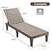 COSTWAY Sonnenliege Kunststoff wetterfest, Gartenliege mit Verstellbarer Rückenlehne, Balkonliege, Terrassenliege Holzoptik, Liegestuhl bis 180 kg belastbar für Garten, Terrasse (Taupe)