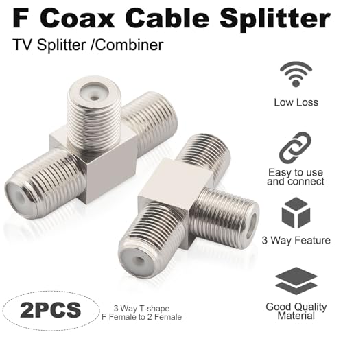 Divisor F tipo hembra a 2 hembra RG6 coaxial 2 piezas miniatura 5