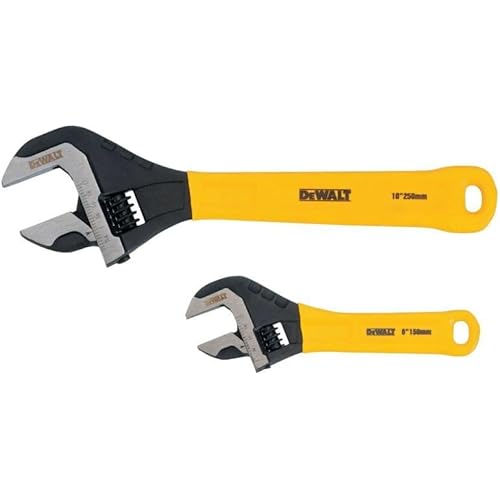 Dewalt DWHT75497 2 Pc. Dip Grip Adjustable Wrench, Yellow