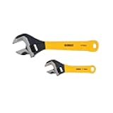 Dewalt DWHT75497 2 Pc. Dip Grip Adjustable Wrench, Yellow