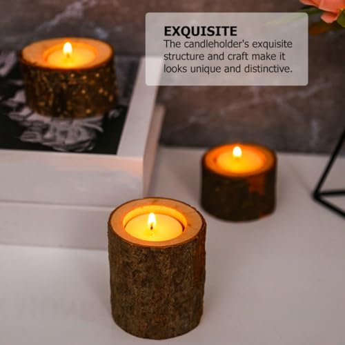 Porte-bougie réutilisable de branche en bois naturel pour centre de table - 8
