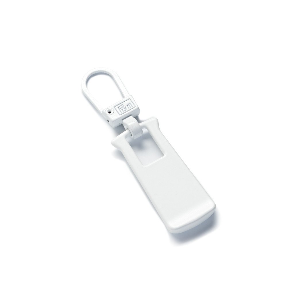 Prym Tirador de Cremallera de Metal, Blanco, 9.3000000000000007 x 5.7 x 0.5 cm