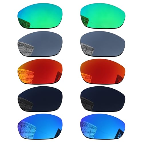Acefrog 5 Pairs Polarized Replacement Lenses for Oakley Straight Jacket 2007 Sunglasses Perfectly Fit Shatterproof Anti-scratch Value Pack