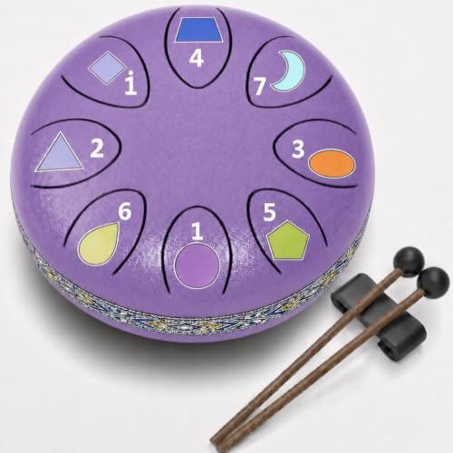 6-Inch 8-Note Steel Tongue Drum, Garden Rain Drum, Lavender image 2